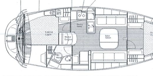 Sailboat Bavaria 37 Plano del barco