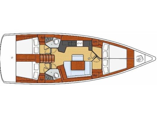 Sailboat  Oceanis 45 Plattegrond van de boot