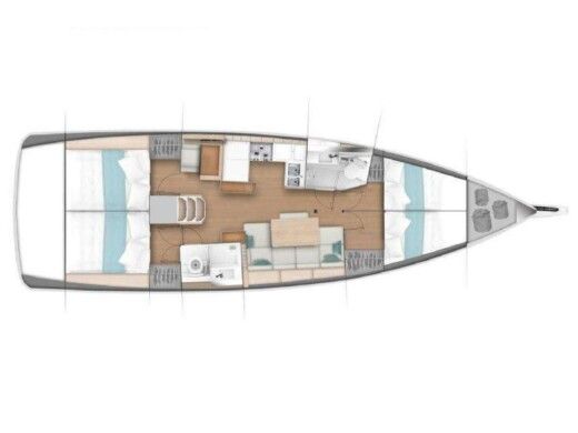 Sailboat JEANNEAU SUN ODYSSEY 440 Planimetria della barca