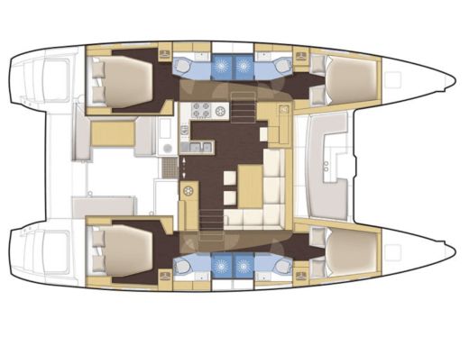 Catamaran Lagoon Lagoon 450 F Boat layout