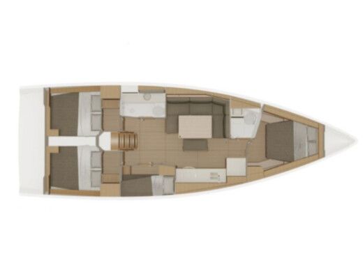 Sailboat Dufour Dufour 430 Grand Large Plattegrond van de boot
