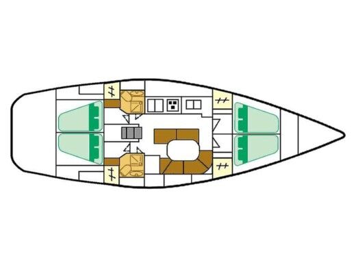 Sailboat  Oceanis Clipper 461 Boat layout