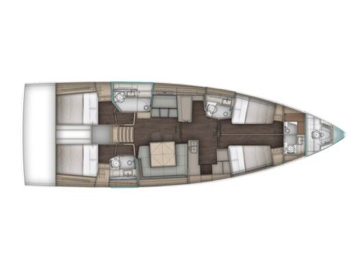 Sailboat  Dufour 54 Boot Grundriss