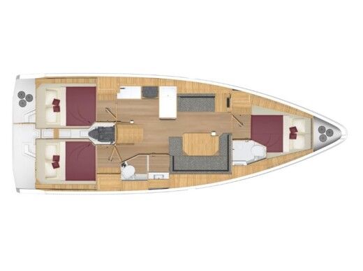 Sailboat  Bavaria C38 Plano del barco