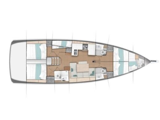Sailboat  Sun Odyssey 490 Plano del barco