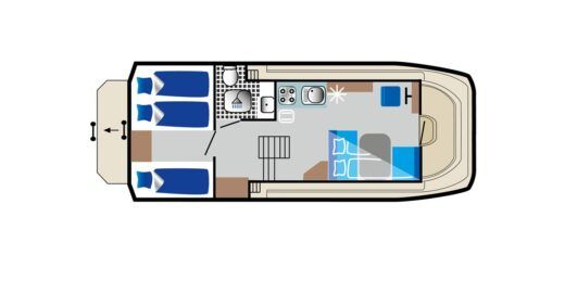 Houseboat vetus 900 Boot Grundriss