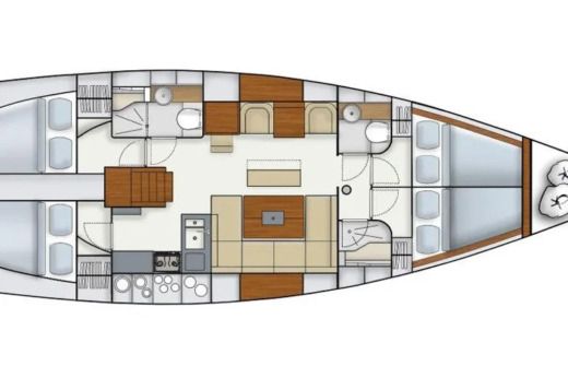 Sailboat Hanse 445 Plan du bateau