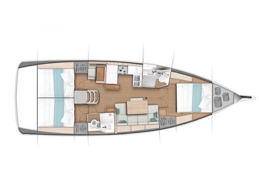 Sailboat Beneteau Sun Odyssey 440 Boot Grundriss