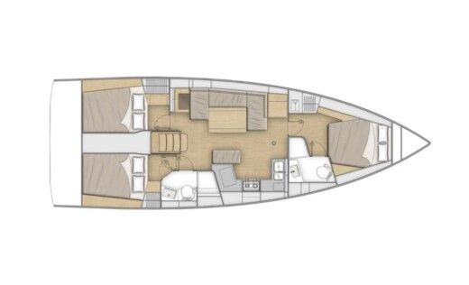 Sailboat  Oceanis 40.1 Plattegrond van de boot