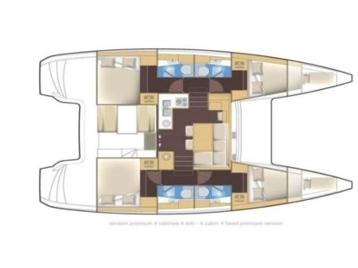 Catamaran  Lagoon 39 Plattegrond van de boot