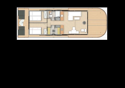 Houseboat Nautilus Hausboote Vagabund 43 m.Kamin+Sauna - führerscheinpflichtig Plan du bateau