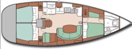 Sailboat Beneteau Oceanis Clipper 411 Plano del barco