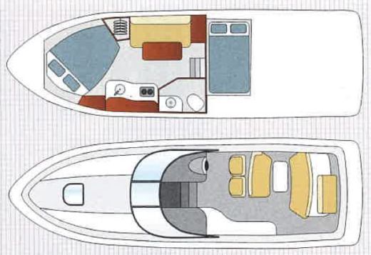 Motorboat Sea Ray Sundancer 330 Plattegrond van de boot
