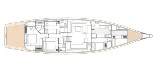 Sailboat Oyster 825 Boat layout