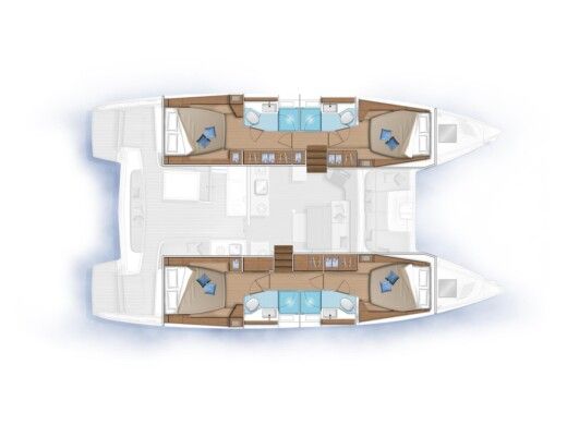 Catamaran  Lagoon 46 Boat layout