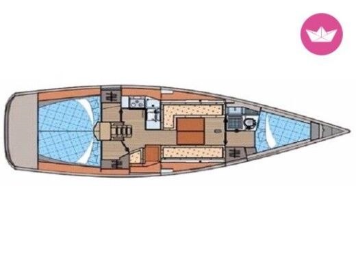 Sailboat Elan Elan Impression 434 Plattegrond van de boot