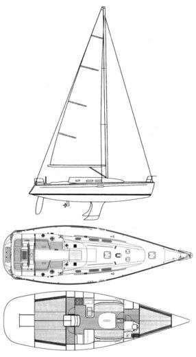 Sailboat Beneteau 40,7 Boot Grundriss