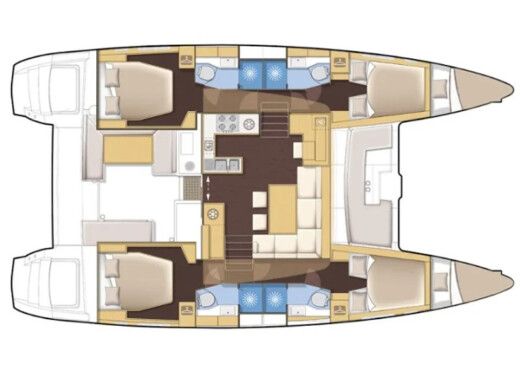 Catamaran Lagoon Lagoon 450f Boat layout