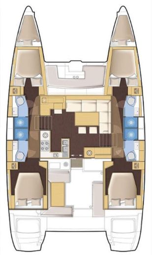 Catamaran LAGOON 450 Flybridge boat plan