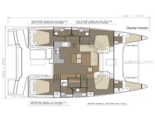 Catamaran DUFOUR Dufour 48 Catamaran Boat design plan