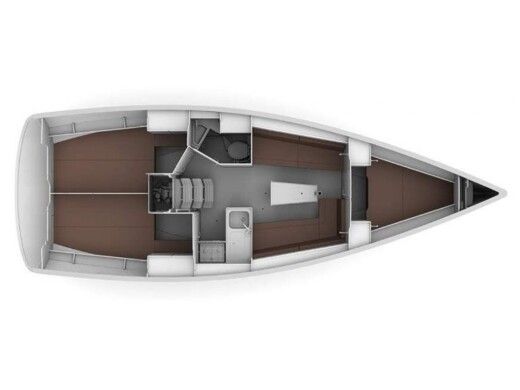 Sailboat Bavaria Cruiser 34 Plattegrond van de boot
