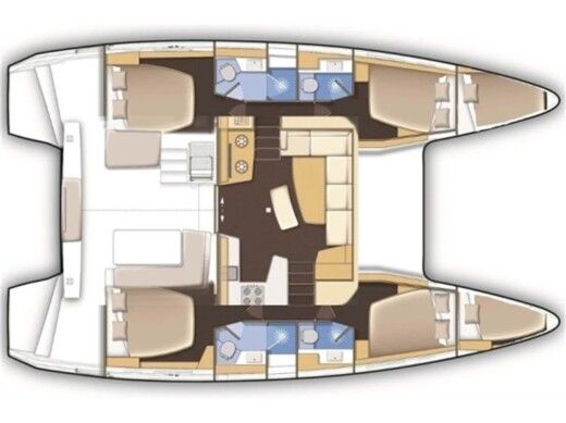 Catamaran  Lagoon 42 Boot Grundriss