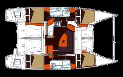 Catamaran Fountaine Pajot Lipari 41 Boot Grundriss