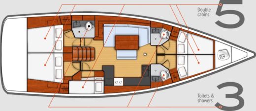 Sailboat Beneteau Oceanis 48 (Private Full Day Trips Heraklion) Boat layout