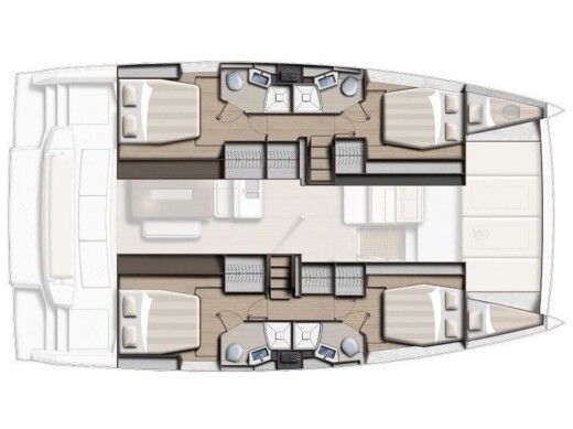 Catamaran  Bali 4.6 Plattegrond van de boot
