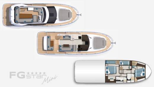 Motor Yacht Galeon 440 Fly Plattegrond van de boot