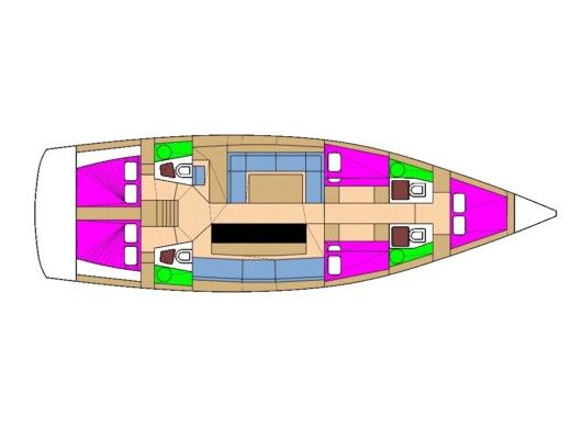 Sailboat D&D Yachts D&D Kufner 54.2 Boat layout