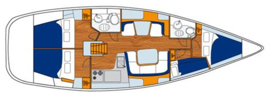 Sailboat Jeanneau Sun Odyssey 439 Plano del barco