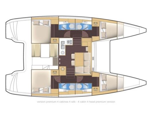 Sailboat Lagoon Lagoon 39 Plan du bateau