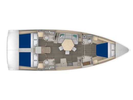 Sailboat  Sunsail 44.3 Boot Grundriss