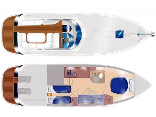 Motorboat Marine Yatching MIG 38 Boat layout