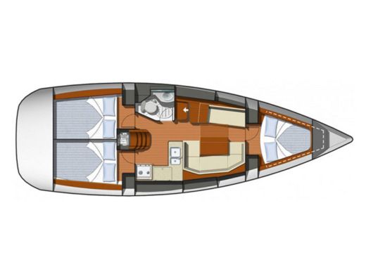Sailboat Jeanneau Sun Odyssey 36i Plan du bateau