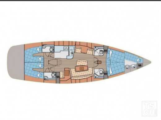 Sailboat Elan Elan 514 Impression Planimetria della barca