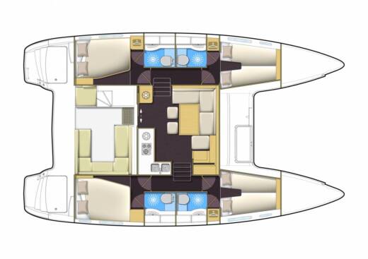 Catamaran  LAGOON 400 S2 Planimetria della barca