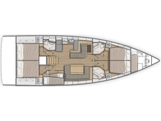 Sailboat Beneteau Oceanis 51.1 Plattegrond van de boot