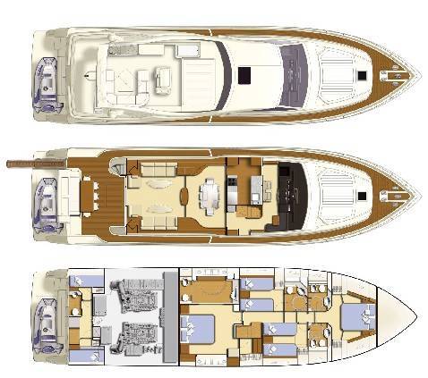 Motor Yacht Ferretti 731 Boat design plan