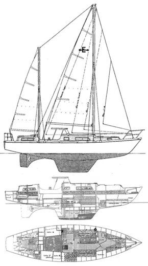 Sailboat Amel Euros 41 Boot Grundriss