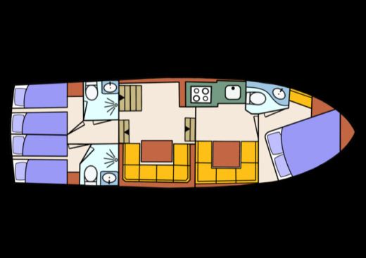Houseboat Goldflower Elite Valk 1350 Boat design plan