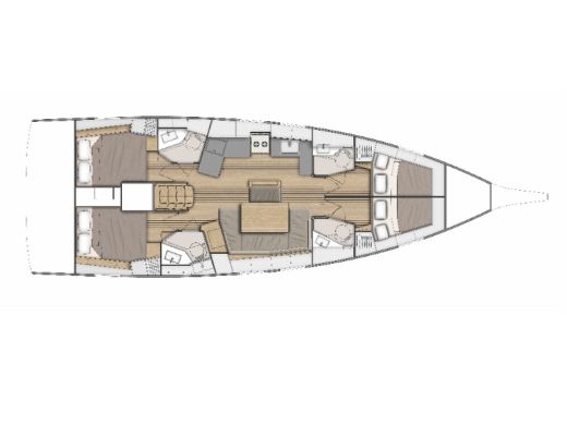Sailboat  Oceanis 46.1 Boot Grundriss