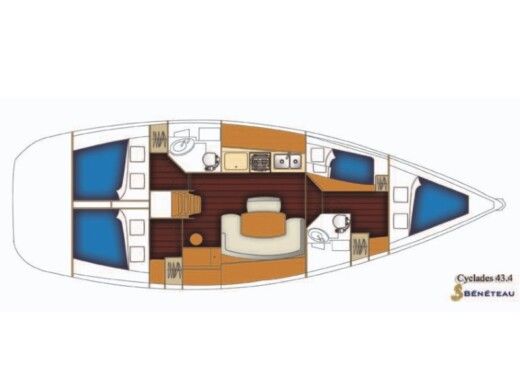 Sailboat Beneteau Cyclades 43.4 Boat design plan