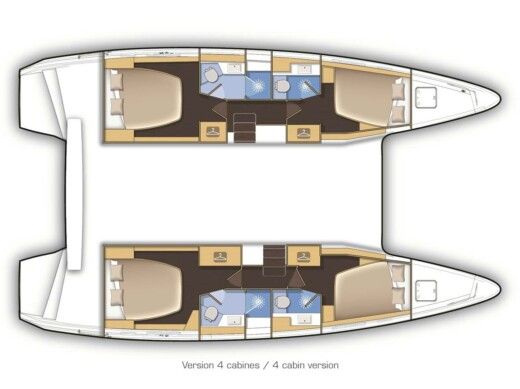 Catamaran Lagoon Lagoon 42 Plattegrond van de boot