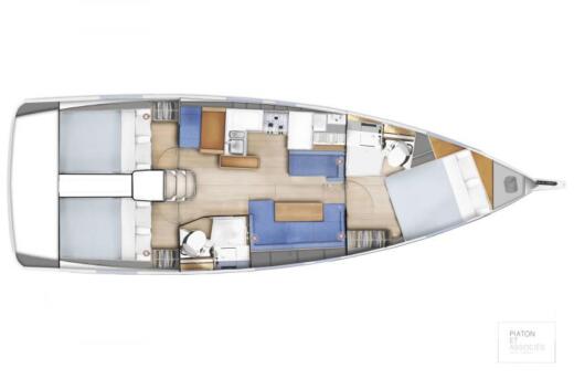 Sailboat Jeanneau Sun Odyssey 410 Plano del barco