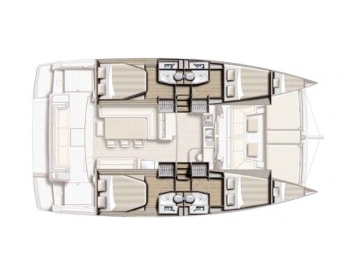Catamaran  Bali 4.1/4 cab, 4WC Plan du bateau