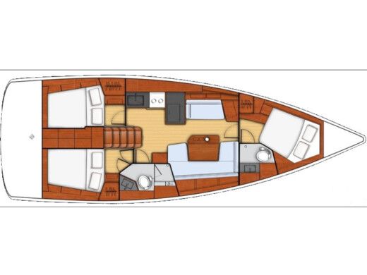 Sailboat  Oceanis 41.1 /3cab Boot Grundriss