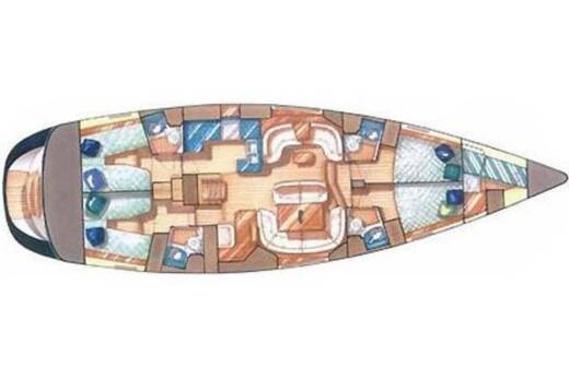 Sailboat Jeanneau Sun Odyssey 54 DS Planta da embarcação