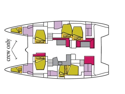 Catamaran Lagoon Lagoon  52F Boat layout